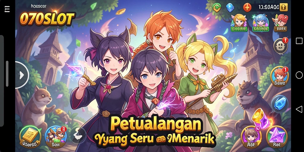 Screenshot gameplay 070SLOT yang menampilkan aksi karakter Anime.