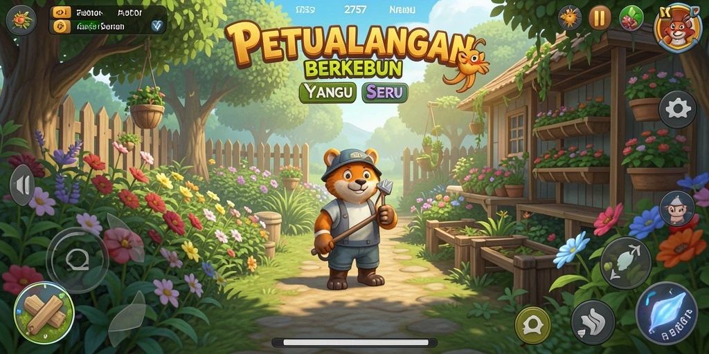 Tampilan gameplay berkebun yang menarik di 2757.