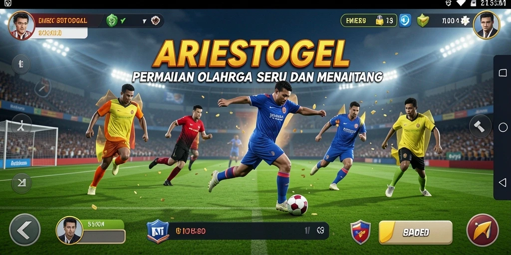 Tampilan gameplay seru dari ARIESTOGEL dengan aksi olahraga.