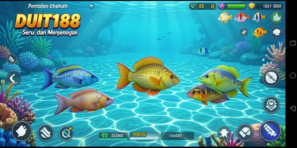 Tangkapan layar gameplay Tembak Ikan DUIT188 yang menarik.