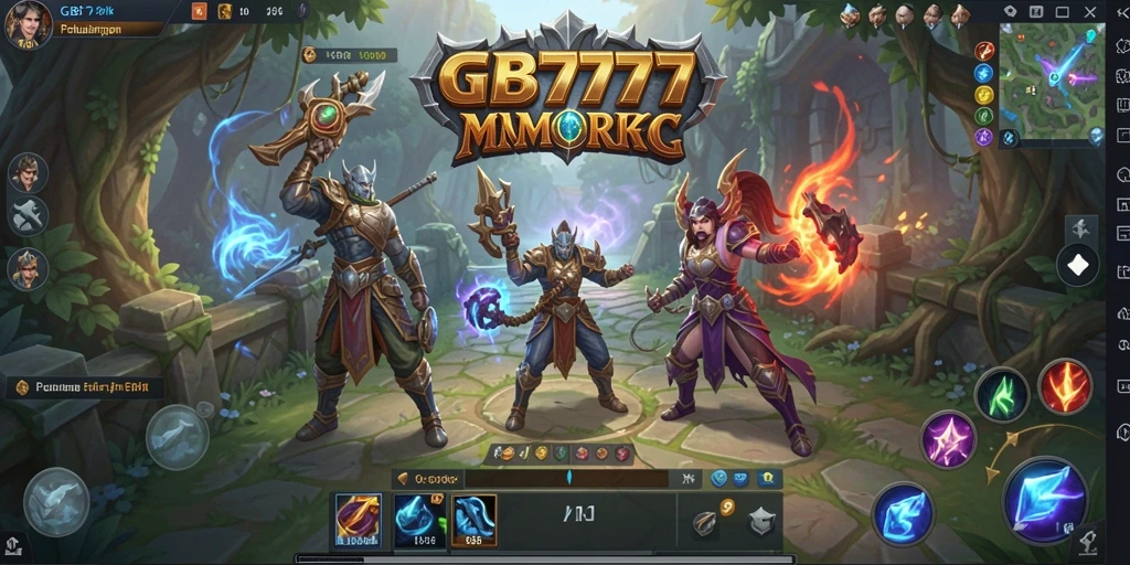 Screenshot dari gameplay <strong>GB777</strong> menampilkan pertempuran epik dalam dunia MMORPG.