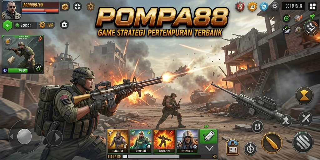 Tampilan menarik dari gameplay pertempuran SLG di POMPA88.