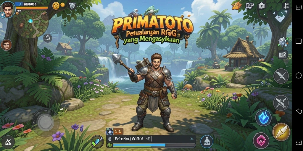 Screenshot utama PRIMATOTO menampilkan aksi seru dalam dunia RPG.