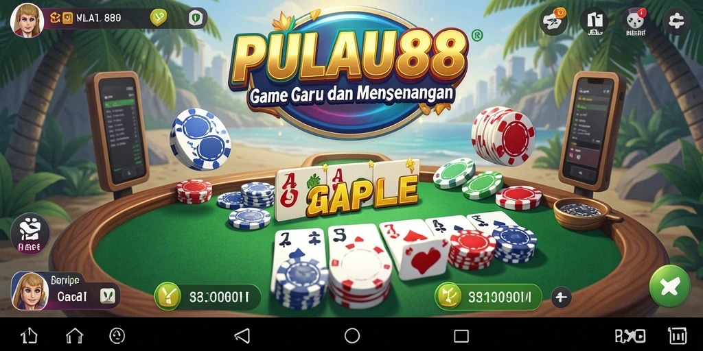 Tampilan utama gameplay Gaple di PULAU88 yang seru dan interaktif.