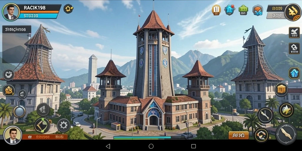 Screenshot gameplay RACIK198 menampilkan menara yang siap menghadapi serangan musuh.