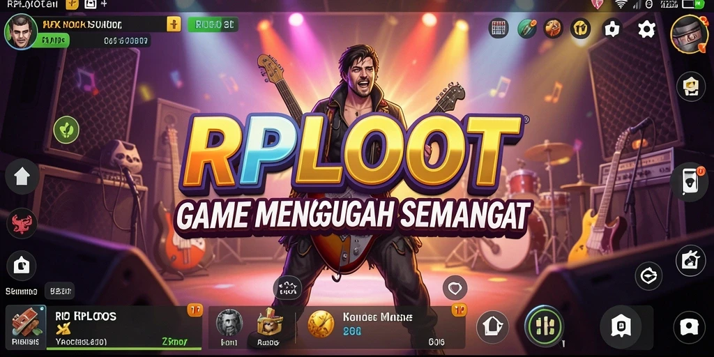Screenshot gameplay RPLOOT menunjukkan interaksi seru dengan musik.