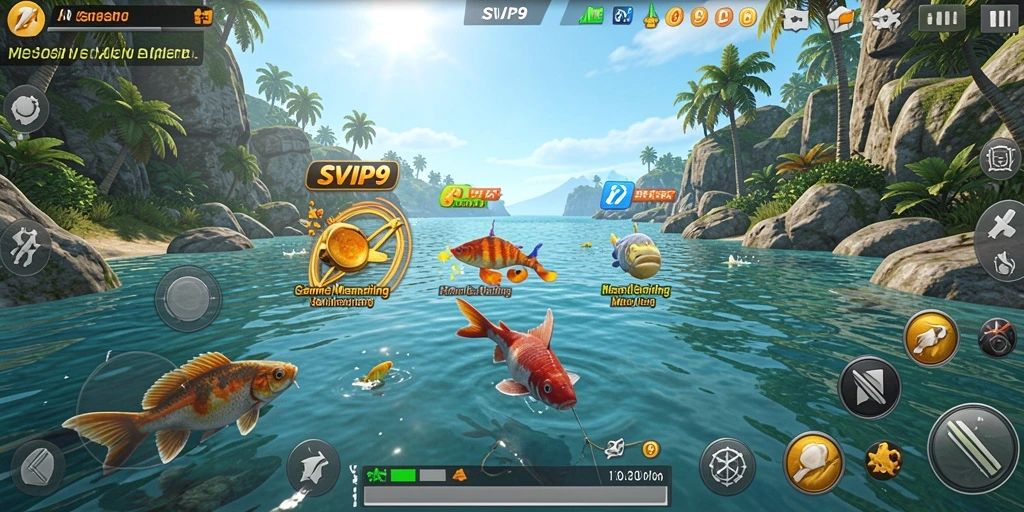 Menampilkan gameplay menarik dari SVIP9 dengan aktivitas memancing.