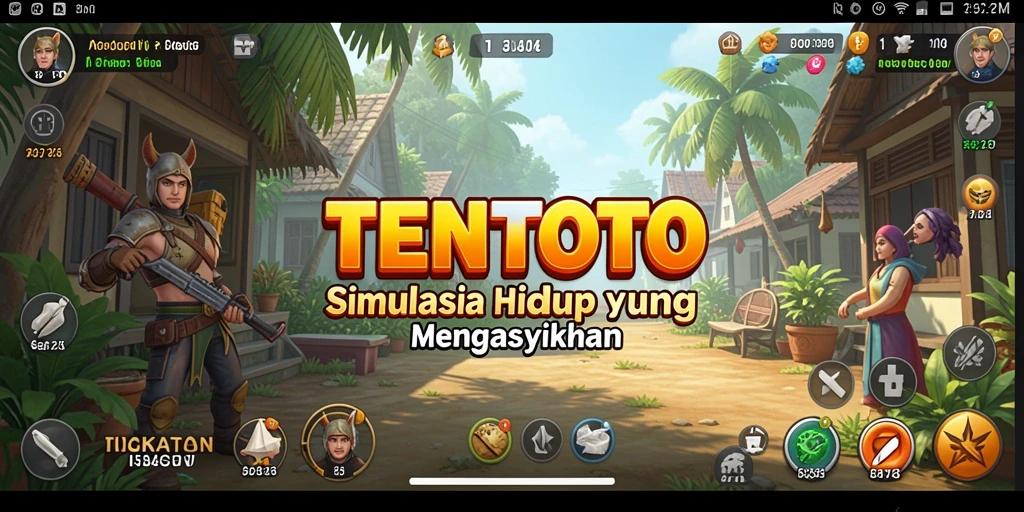Screenshot gameplay TENTOTO menampilkan suasana membangun dunia yang kreatif.