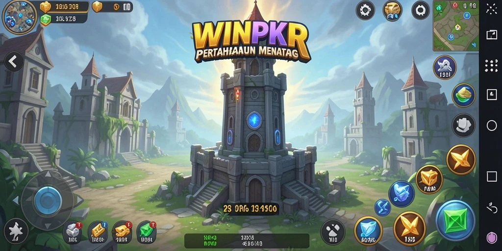 Tampilan menarik dari gameplay Tower Defense di WINPKR.