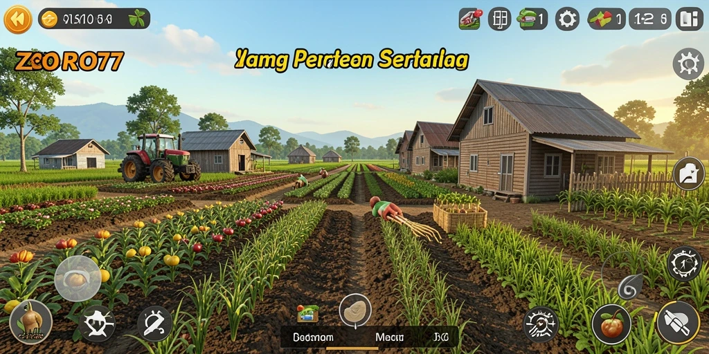 Tangkapan layar menampilkan pengalaman gameplay pertanian yang seru.